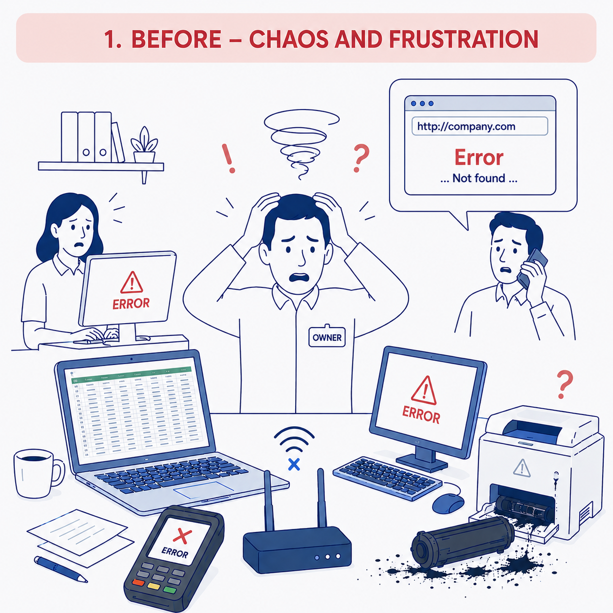 Before PrudentMate: IT chaos and frustration